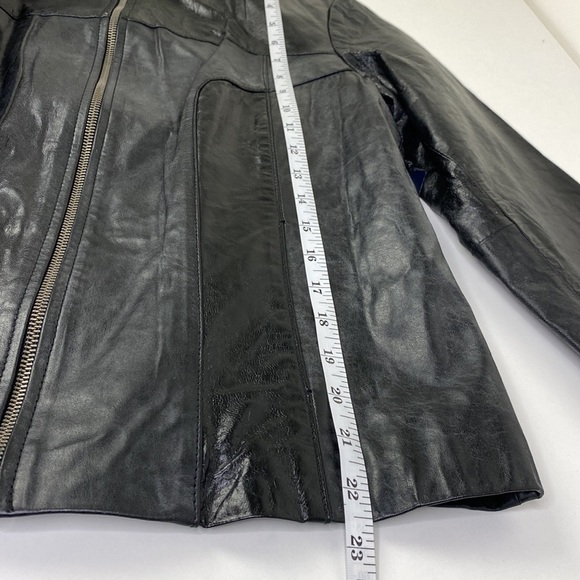 New Faded Glory Black Leather Zipper Jacket Womens Size Small - Picture 14 of 14